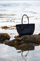 MNH ANNABELLE NOIR leather bag on the rock