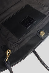 Leather black bag inside