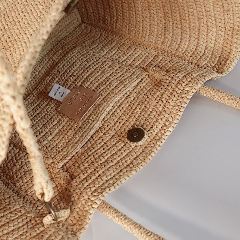 MAISON N.H PARIS - AVRIL PETIT raffia tote bag