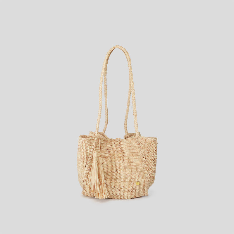 MAISON N.H PARIS - CROISSANT raffia tote bag