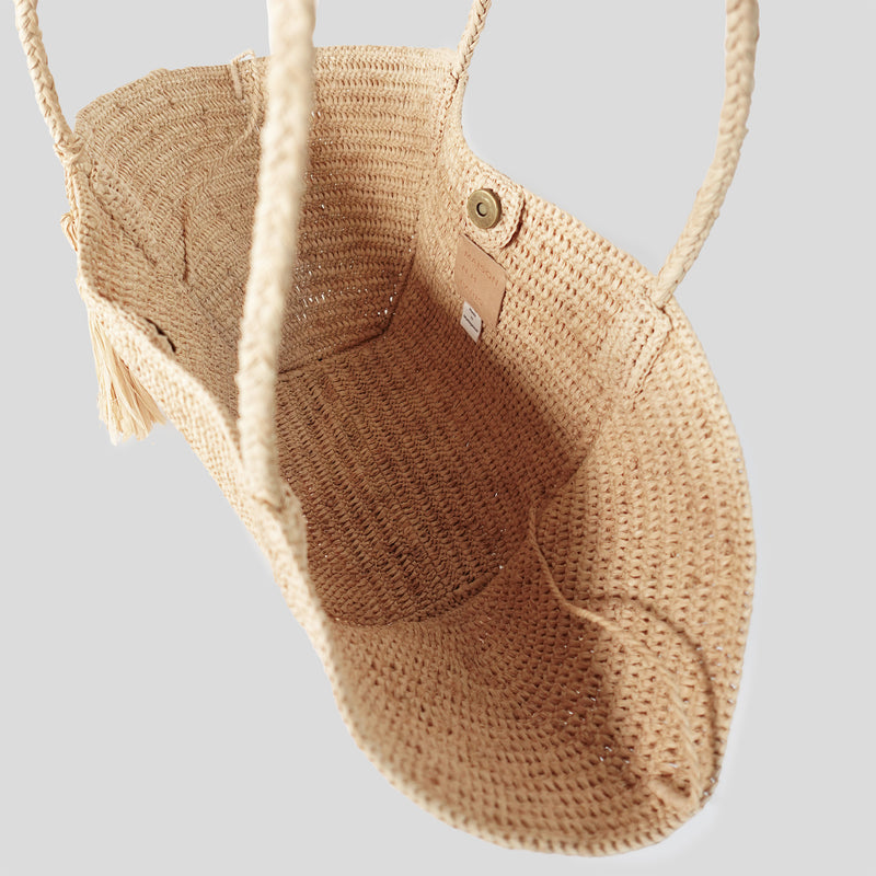 MAISON N.H PARIS - CROISSANT raffia tote bag