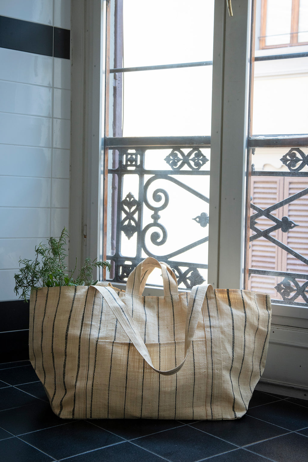 MAISON N.H PARIS [メゾンエヌアッシュパリ] - Shopping Pencil Stripe bag