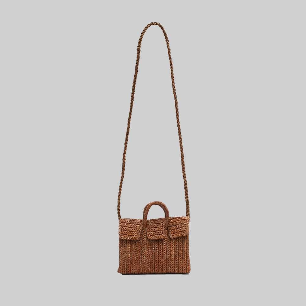 メゾンエヌアッシュパリ【美品】DAHLIA MINI Bag ラフィアバッグ メゾンエヌアッシュパリのラフィアかごバッグ DAHLIA MINI｜送料